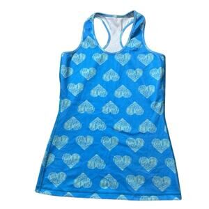 LULULEMON IVIVVA Disney Hearts Cityscapes Racerback Tank Top 12 Blue Athletic